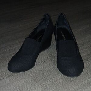 Lauren Blakwell Black Wedge Shoes Sz 9  EUC